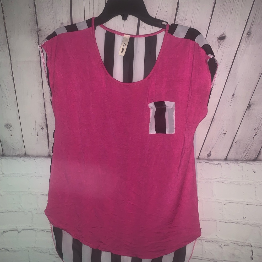 Vibrant Pink Striped Women's Tee